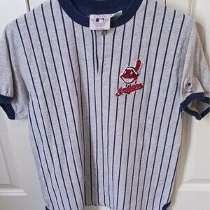 Genuine Merchandise Cleveland Indians MLB Shirt L (14-16) Gray/Blue